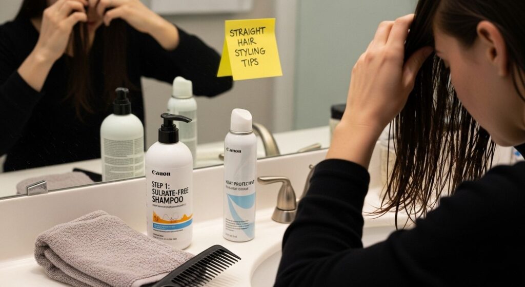 straight hair product preparation