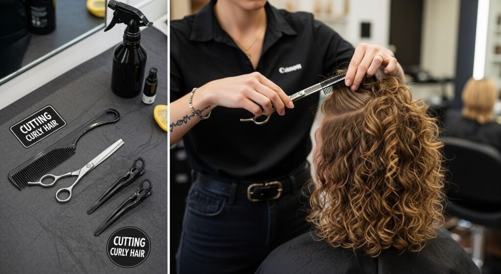 cutting curly hair