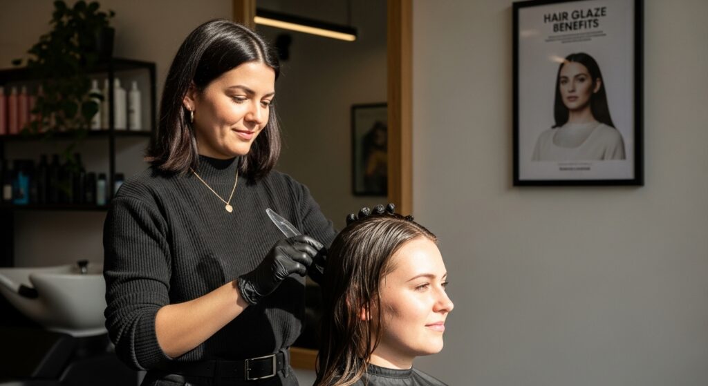 hair glaze application