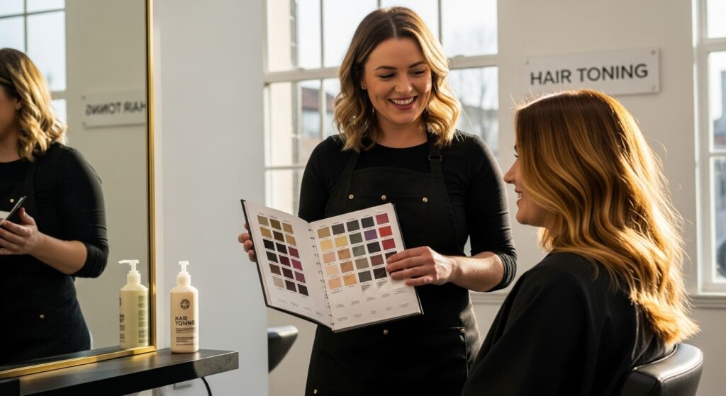 hair salon consultation toning