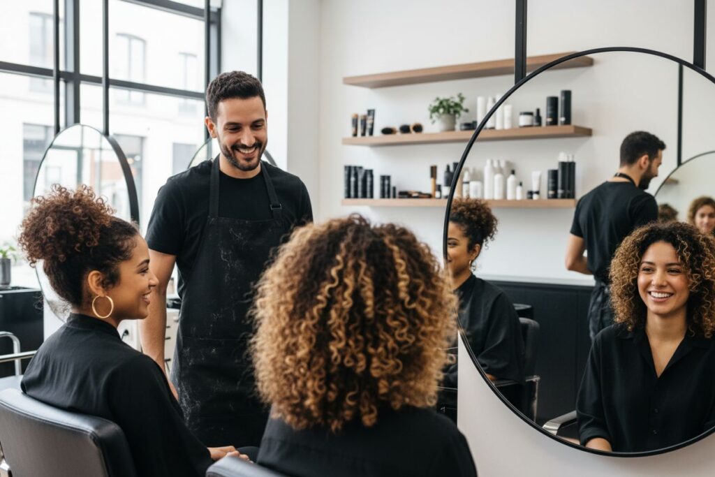curly hair styles salon diverse